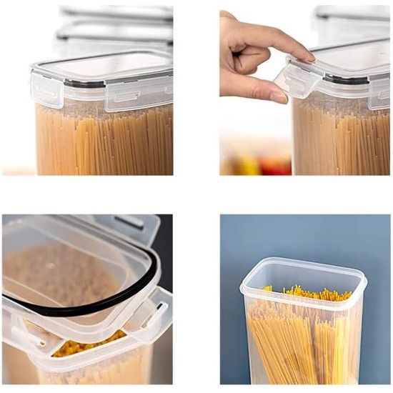 Opbergpotten Set van 16,28 L Opbergdoos Keuken Organizer BPA-vrij plastic met deksel, Keukenorganisatie Opslag Recycle Luchtdicht 2,8 L / 2 L / 1,4 L / 0,8 L (Pak van 16)