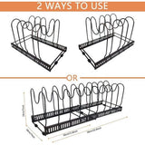 Potdekselhouder, dekselhouder, uitbreidbaar, vrije montage, dekselhouder, lade, met 10 verstelbare scheidingswanden, pannendeksel, opslag en pannenhouder voor lade