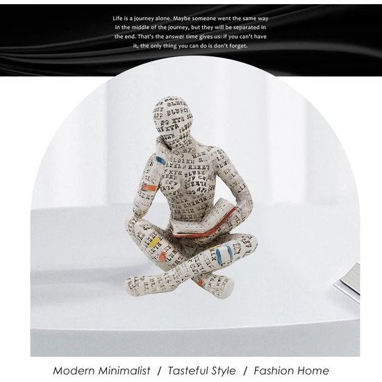 Figuur decoratie voor plank, 11 x 8 x 8 cm, kleine lezende vrouwen, gevormd sculptuur, gepersonaliseerd, handbeschilderd, lezen, schurk, desktop, boeken, rek, handwerk, standbeeld