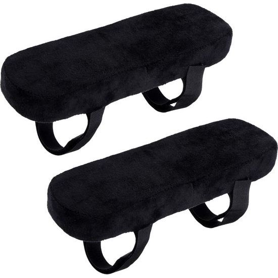 Non Slip Chair Armrest Pads Memory Foam Armrest Cushions Removable Chair Armrest Covers Elbow Support Cushion Black