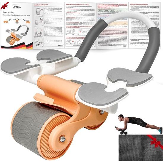 Fitness Ab Roller, buikspiertrainer, automatische rebound buikwiel, buiktrainer, buiktrainer, fitnessapparatuur voor thuis, krachttraining thuis
