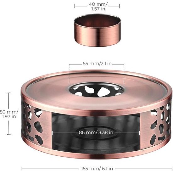 Theewarmer Koffiewarmer RVS Houdt Warm voor Thee- en Koffiepotten (Kleur Koper)