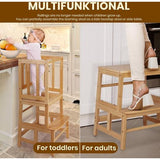 Learning Tower for Children, FSC® Certified Natural Bamboo, Stylish Tilt Protection Learning Tower, Highest Safety, Montessori Learning Tower from 1 Year for Kitchen, Table, Bathroom