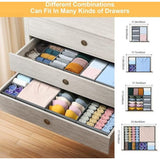 10 stuks stoffen opbergdozen, lade-organizer, opvouwbare kledingkast-organizer, opbergsysteem voor ondergoed, beha's, sokken, kleding, grijs