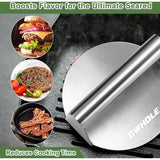 Burgerpers 5,5 inch ronde Smash Burger Smasher roestvrij stalen hamburgerpers roestvrij staal hamburgerbel Patty Hamburgerpers grillaccessoires grillpers voor platte topgrill, eenvoudige