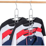 Ruimtebesparend, 5-in-1 metalen kledingrek, overhemden, kledinghanger, 2 stuks, meerdere lagen, voor jassen, mantels, truien, T-shirts