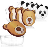 8-delige set voorraaddozen van kunststof - vershouddoos in 4 maten - voorraaddozen voor camping, picknick, school en kinderdagverblijf (8 stuks - beer/panda)