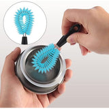 4-delige flessenborstelreinigingsset voor het reinigen van flessen met smalle hals, waterflessen, babyflessen, drinkbekers en rietjes (blauw)