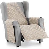 Fauteuilbeschermer 1-zits - omkeerbaar gevoerde bankbescherming. Kleur ivoor