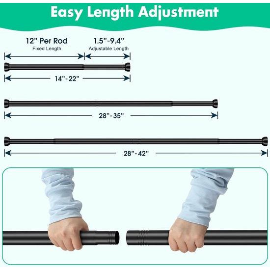 Garderobestangen, uittrekbare kledingstang, 35-60 cm, kledingstandaard, garderobestang en accessoires voor het ophangen van kleding voor de slaapkamer.