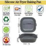 2 Pack Air Fryer Siliconen Pot, 8.5" Air Fryer Liners, Air Fryer Accessoires, Siliconen Air Fryer Liners Vervanging van Perkament Liner Papier Air Fryer Siliconen Liner Past Air Fryer