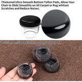 16 stuks stoelpootglijders voor tapijten 3,2 cm rond transparant TPE hoogelastisch zacht rubber met zwart