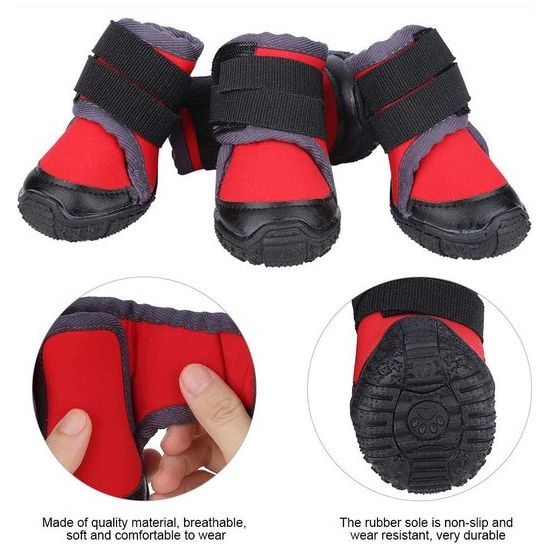 Hondenschoenen Pootbescherming Hondenlaarzen antislip hondenschoenen Waterdichte hondenschoenen Buitensportschoenen voor middelgrote en grote honden voor de jacht (#45-rood)