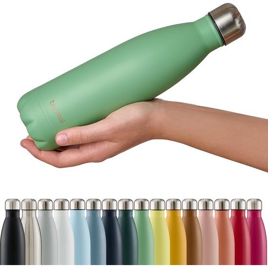 Drinkfles Charles - lekvrij, BPA-vrij, urenlange isolatie van warme en koude dranken, 500 ml, zomergroen - groen