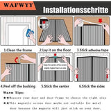 Magnetische vliegenhordeur insectenbescherming, ideaal voor balkondeuren, kelderdeuren en terrasdeuren, woonkamer, schuifdeuren, beige