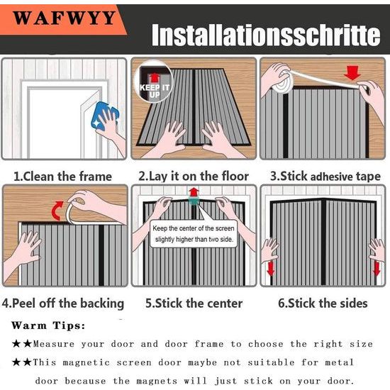 Magnetische vliegenhordeur insectenbescherming, ideaal voor balkondeuren, kelderdeuren en terrasdeuren, woonkamer, schuifdeuren, beige