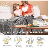 Gebreide deken met kwast, effen, geometrisch patroon, knuffeldeken, gebreide deken, sprei, bankdeken, decoratieve deken voor bank, bed, 170 x 130 cm