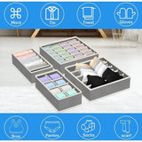 Lade-organisatiesysteem, opbergdozen voor ondergoed, set van 8, opvouwbare lade-organizer-lade, voor het opbergen van sokken, stropdassen, pyjamabroeken en andere accessoires