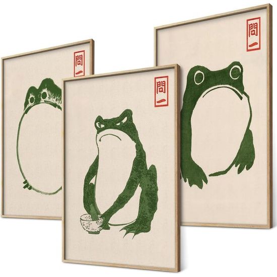 posterset Ukiyo-e Japanse kunst Japan wanddecoratie foto's slaapkamer decoratie woonkamer decoratie eclectische schilderijen (3 x A3 | zonder lijst)