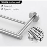 Double Towel Rail Bathroom Towel Holder Stainless Steel Wall Mounted 60 cm Brushed A2001S60-2