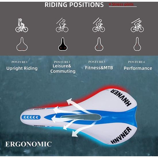 Fietszadel, comfortabel stadsfietszadel, Hol ergonomisch Fietszadel voor Racefiets / MTB / Racefietsen / de meeste fietsen