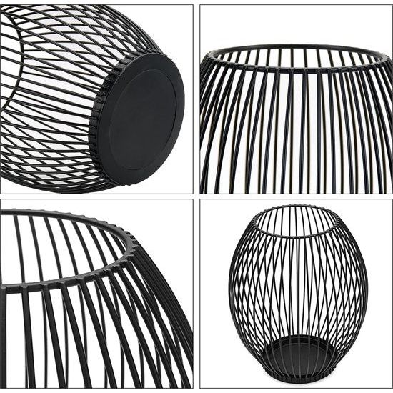 Kandelaar zwart 2 Stuks 16 x 18 cm