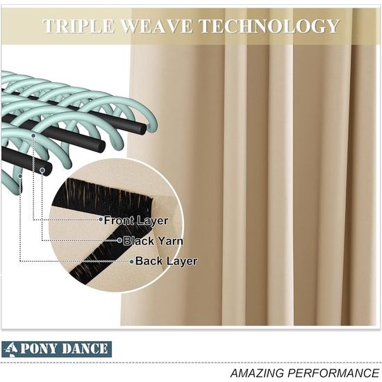 net curtain for kitchen, opaque blackout curtains with eyelets, short, 114 x 132 cm (H x W), Biscotti beige, pack of 2