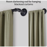 Zwarte uitschuifbare metalen gordijnroede, industriële verstelbare uitschuifbare gordijnroeden voor ooggordijnen, industriële gordijnroede voor ramen 80 cm - 218 cm, ruimteverdeler spanstang