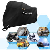 Motorcycle Cover with Sealing Adhesive XXXL, 210D Oxford Fabric Motorcycle Tarpaulin, Waterproof, Breathable, Outdoor Motorcycle Garage, Black (265 x 105 x 133 cm)