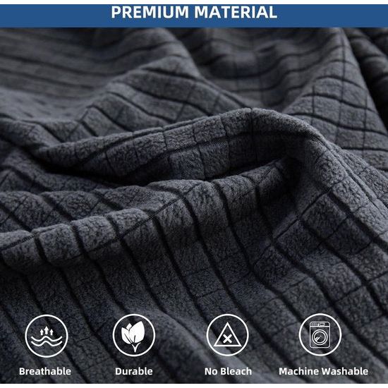 Bankhoes L-vorm, bankhoes 3-zits, stretch zitkussenhoes, bankdeken, bankbeschermer, banksprei, elastische hoes voor L-vorm, donkergrijs, chaise longue (1 stuk)