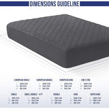 Gewatteerde matrasoplegger 135 x 190 cm, zachte microvezel matrastopper, hoogte tot 38 cm met spanrand, matrasbeschermers onderbed ook voor boxspringbedden (grijs)