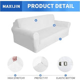 Thick fluwelen bankovertrekken, 3-zits - super stretch, antislip, voor honden- en kattenharen, huisdiervriendelijk- 1-delige elastische meubelbescherming, pluche bankovertrekken, 3-zits - Wit