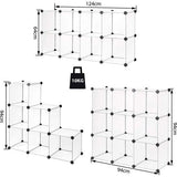 schoenenrek, opbergrek, modulair systeem, met 9 zakken van 30 x 30 cm, transparant