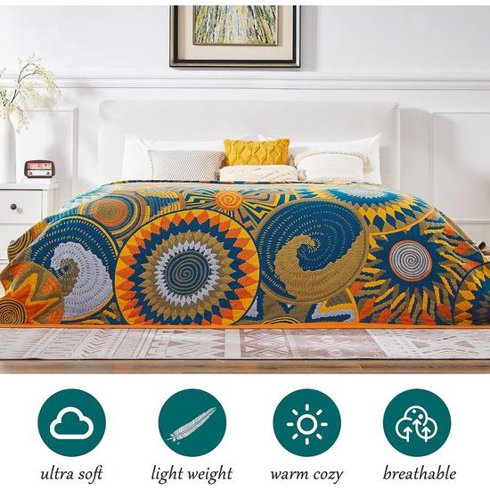 Deken,Katoenen gaasdoek: de boho-deken voelt zacht aan en is goed ademend