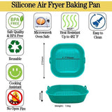 Air Fryer siliconen bakvorm-2 stuks Air Fryer siliconen bakvorm voor Air Fryer herbruikbaar, Air Fryer siliconen pannenlappen Airfryer siliconen mal Air Fryer bakvorm accessoires set