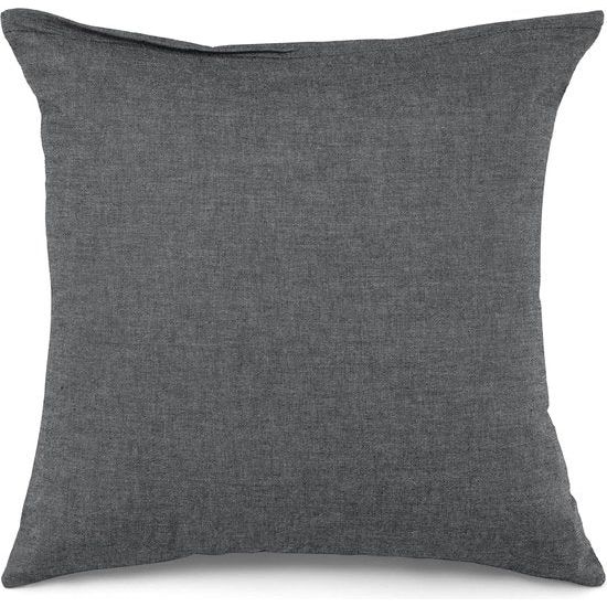 Set van 2 kussenhoezen van 50 x 50 cm, 100% gewassen katoen, met ritssluiting, superzachte premium en gezellige kussenhoezen, donkergrijs