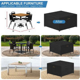 Tuinmeubelen waterdicht zeildoek, beschermhoes voor tuintafels, zitsets, met ventilatieopeningen, winddicht, 125 x 125 x 74 cm