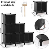 6 x kunststof kledingkastreksysteem, stapelbare trapkubus-organizerplank, multifunctionele boekenkast, kubusplank voor boeken, speelgoed, kleding, gereedschap (30 x 30 cm)