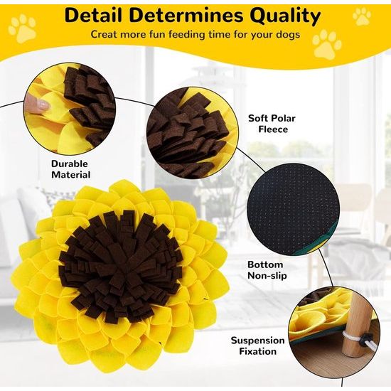 Snuffelkleed voor honden en katten, interactieve snuffelmat, geurtraining, intelligentiespeeltje ter bevordering van natuurlijk foerageren