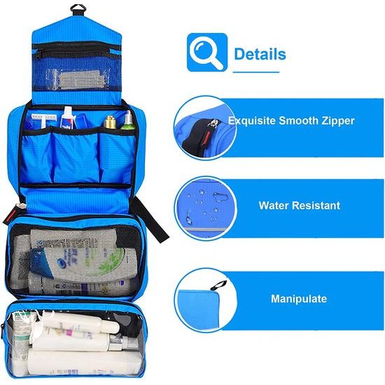ANRUI transparante toilettas, reis-toilettas, cosmeticatas, doorzichtig, voor dames en heren, toilettas, vliegtuig, handbagage voor vloeistoffen, transparante toilettas, 3 stuks blauw ANRUI transparante toilettas, reis-toilettas, cosmeticatas, doorzichtig, voor dames en heren, toilettas, vliegtuig, handbagage voor vloeistoffen, transparante toilettas, 3 stuks blauw