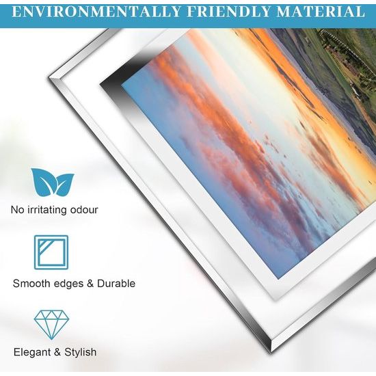 Set van 4 fotolijsten glas fotolijsten 13 x 18 cm, fotolijst met staand, portretlijst voor bruiloften, familie, kantoren, jubileum, plexiglas fotolijst om neer te zetten, zilver