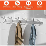 Haaklijst garderobe SUS304 roestvrij staal modern, kledinghakenlijst muur geborstelde look dubbele haken, jashaken kledinghaken met 6 haken, kledinghaken voor keuken, slaapkamer, kantoor