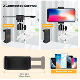 Mobiele telefoon scharnierarmhouder met smartphone-klem en 1/4 inch schroef lange mouwen mobiele telefoon houder scharnierarm Haterung (wit)