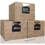Seagrass opbergmand, weven mand,rechthoekig, opbergmand, huishouden, multifunctionele opbergmand, voor kleine voorwerpen, organizer, keuken, badkamer, slaapkamer, hotel