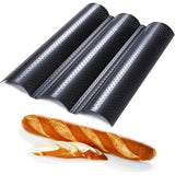 Baguette-bakplaat, baguette bakvorm voor 3 baguettes, baguetteplaat met hoogwaardige antiaanbaklaag, 38 x 24,5 cm