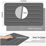 Superabsorberende stenen badmat, 100% natuurlijke diatomeeënaarde douchemat, antislip sneldrogende badkamervloermat, douchemat voor badkamervloer, gemakkelijk schoon te maken (donkergrijs)