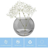 Kogelvaas glas Ø 19 cm H: 15,5 cm planten terrarium vaas grijs glazen vaas ronde vaas kleurrijke vis kom deco grijze vaas hydrocultuur vaas ronde vaas kandelaar | Olivia