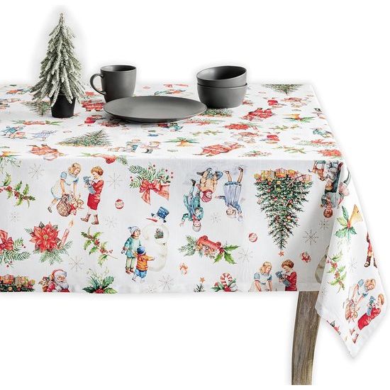 Tafelkleed van 100% katoen, voor keuken, diner, tafelblad, decoratie, feesten, bruiloften, Thanksgiving/Kerstmis (rechthoekig, 160 cm x 220 cm)