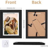 fotolijstenset 10 x 15 cm, 10 stuks fotolijsten, houten fotolijsten in vintage stijl met HD-acrylglas voor wand- en tafelweergave in de woonkamer, slaapkamer, kantoor of hal (zwart)