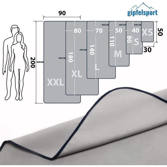 microvezel handdoeken 1x M(110x50cm) Grijs